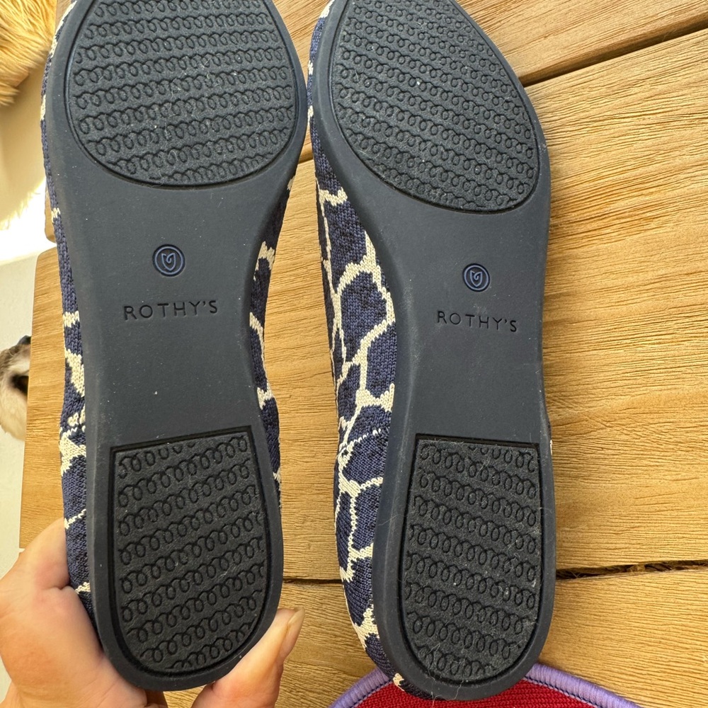 Rothy's Blue and White Patterned Flats - Picture 3 of 6